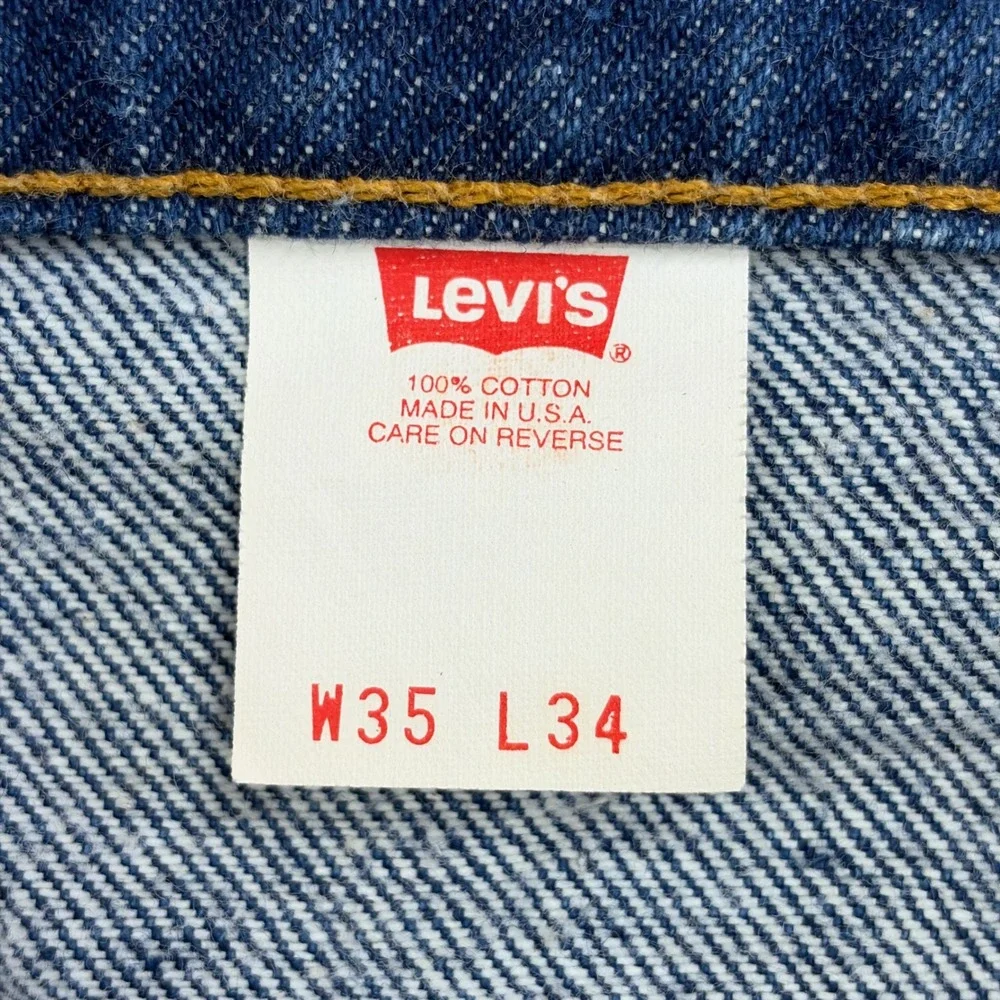 Vintage Levi's 517 Jeans Mens 35x34 (Fits 34x34) Blue Bootcut Orange Tab 90s USA